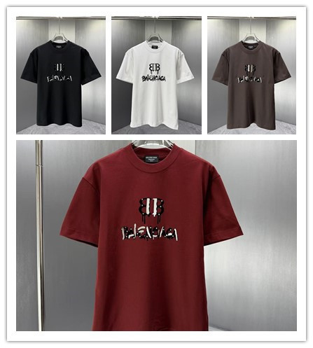 Balenciaga Classic Personalized Logo Printed T-shirt Couple Versatile Casual Short Sleeve