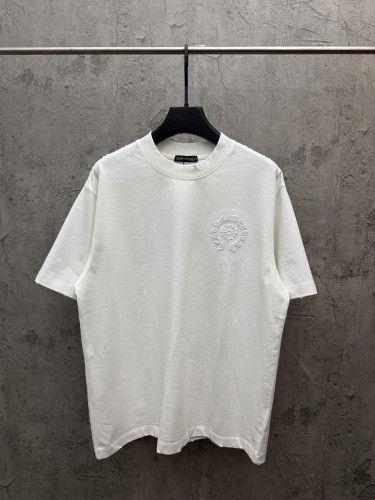 Chrome Hearts Classic Embroidered Horseshoe T-shirt Couple Loose Casual Short Sleeve