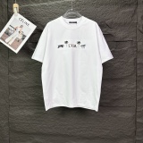 Louis Vuitton Classic Embroidered Animal LogoT girl Couple Versatile Casual Short Sleeves