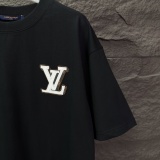 Louis Vuitton Classic Leather Embroidered LogoT girl Couple Versatile Casual Short Sleeves