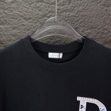 Dior Classic Patchwork Embroidery LogoT girl Couple Versatile Casual Short Sleeves
