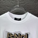 Fendi Classic Embroidery LogoT girl Couple Versatile Casual Short Sleeves