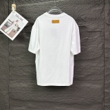 Louis Vuitton Fashion Embroidery Tool LogoT girl Couple Versatile Casual Short Sleeves