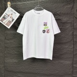 Dior Classic Embroidery LogoT girl Couple Versatile Casual Short Sleeves