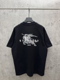 Burberry Fashion 3D Embroidery UV Color Change T-shirt Couple Loose Casual Short Sleeve