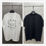 Balenciaga Fashion 3D Embroidered Purple Logo T-shirt Couple Loose Casual Short Sleeve