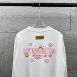 Louis Vuitton Unisex Classic Embroidered Logo Loose Casual Long Sleeve T-shirt