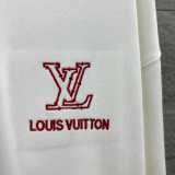 Louis Vuitton Unisex Classic Embroidered Logo Loose Casual Long Sleeve T-shirt