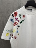 Chrome Hearts Fashion Embroidered T-shirt Unisex Casual Loose Short Sleeve