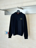 Gucci New Men's Embroidered Logo Casual Round Neck Knitted Sweater
