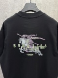 Burberry Fashion 3D Embroidery UV Color Change T-shirt Couple Loose Casual Short Sleeve