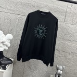 Louis Vuitton Unisex Classic Hot Diamond Logo Loose Casual Long Sleeve T-shirt