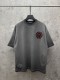 Chrome Hearts Fashion Patch Embroidered Horseshoe Washed T-shirt Unisex Casual Loose Short Sleeve