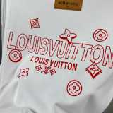 Louis Vuitton Unisex Classic Embroidered Logo Loose Casual Long Sleeve T-shirt