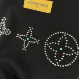 Louis Vuitton Unisex Classic Hot Diamond Logo Loose Casual Long Sleeve T-shirt