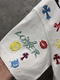 Chrome Hearts Fashion Embroidered T-shirt Unisex Casual Loose Short Sleeve