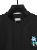 Dior Classic Embroidered Flower Logo Short Sleeve Couple Versatile Casual T-shirt