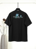 Dior Classic Embroidered Flower Logo Short Sleeve Couple Versatile Casual T-shirt
