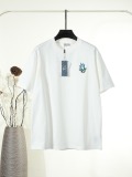 Dior Classic Embroidered Flower Logo Short Sleeve Couple Versatile Casual T-shirt
