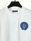 Chrome Hearts Classic Cowboy Patch Embroidered Horseshoe Washed Short Sleeve Couple Versatile Casual T-shirt