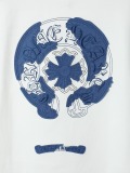 Chrome Hearts Classic Cowboy Patch Embroidered Horseshoe Washed Short Sleeve Couple Versatile Casual T-shirt