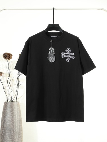 Chrome Hearts Classic Embroidered Cross Short Sleeve Couple Versatile Casual T-shirt