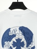 Chrome Hearts Classic Cowboy Patch Embroidered Horseshoe Washed Short Sleeve Couple Versatile Casual T-shirt