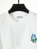 Dior Classic Embroidered Flower Logo Short Sleeve Couple Versatile Casual T-shirt