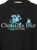 Dior Classic Embroidered Flower Logo Short Sleeve Couple Versatile Casual T-shirt