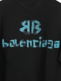 Balenciaga Fashion Embroidered Logo Water Washed Short Sleeve Couple Versatile Casual T-shirt