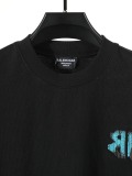 Balenciaga Fashion Embroidered Logo Water Washed Short Sleeve Couple Versatile Casual T-shirt