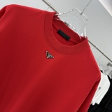 Prada New Classic Metal Triangle Logo Short Sleeve Unisex Versatile Casual T-shirt