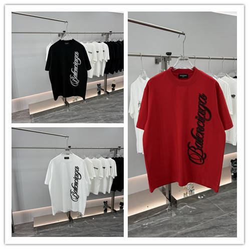 Balenciaga New Classic Embroidered Logo Short Sleeve Unisex Versatile Casual T-shirt