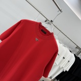 Prada New Classic Metal Triangle Logo Short Sleeve Unisex Versatile Casual T-shirt
