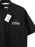 Loewe Fashion Logo Printed Water Washed Short Sleeve Couple Versatile Casual T-shirt