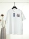 Dior Fashion Embroidered Logo Water Washed Short Sleeve Couple Versatile Casual T-shirt