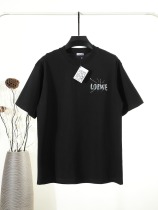 Loewe Fashion Logo Printed Water Washed Short Sleeve Couple Versatile Casual T-shirt