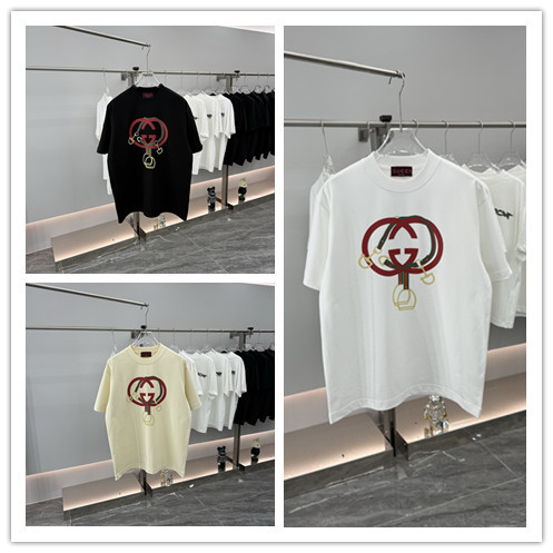 Gucci New Classic Logo Printed Short Sleeve Unisex Versatile Casual T-shirt