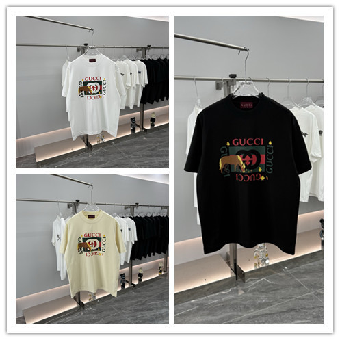 Gucci Fashion Logo Printed Short Sleeve Unisex Versatile Casual T-shirt