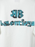 Balenciaga Fashion Embroidered Logo Water Washed Short Sleeve Couple Versatile Casual T-shirt
