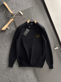 Fendi Classic Simple Versatile Leather Logo Round Neck Base Knitted Sweater