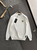 Fendi Classic Simple Versatile Leather Logo Round Neck Base Knitted Sweater