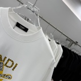 Fendi Fashion Logo Printed T-shirt Couple Versatile Casual Short Sleeve