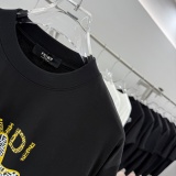 Fendi Fashion Logo Printed T-shirt Couple Versatile Casual Short Sleeve