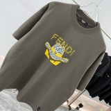 Fendi Fashion Logo Printed T-shirt Couple Versatile Casual Short Sleeve