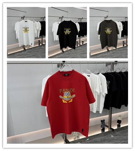 Fendi Fashion Logo Printed T-shirt Couple Versatile Casual Short Sleeve