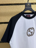 Gucci Classic Logo Printed Color Blocked Short Sleeve Couple's Casual Versatile T-shirt