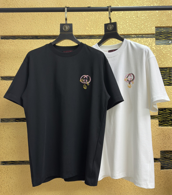 Gucci Classic Embroidered Logo Short Sleeve Couple's Casual Versatile T-shirt