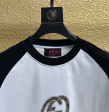 Gucci Classic Logo Printed Color Blocked Short Sleeve Couple's Casual Versatile T-shirt