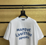 Louis Vuitton Classic Logo Letter Printed Short Sleeve Unisex Casual Versatile T-shirt